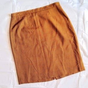 Vintage Chaus Gold Houndstooth Pencil Skirt 12